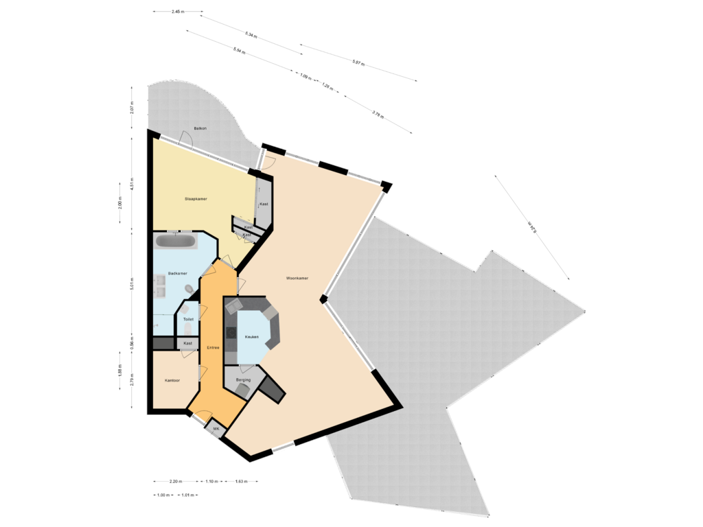 Bekijk plattegrond van Appartement van Rijn 61