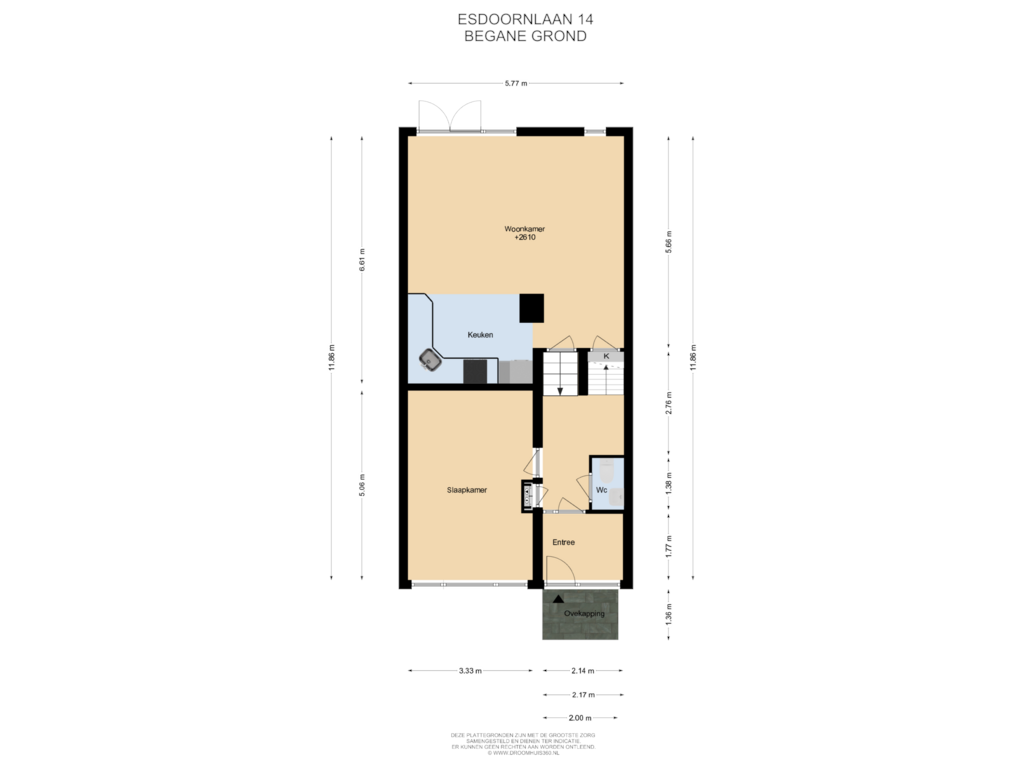 Bekijk plattegrond van Begane grond van Esdoornlaan 14