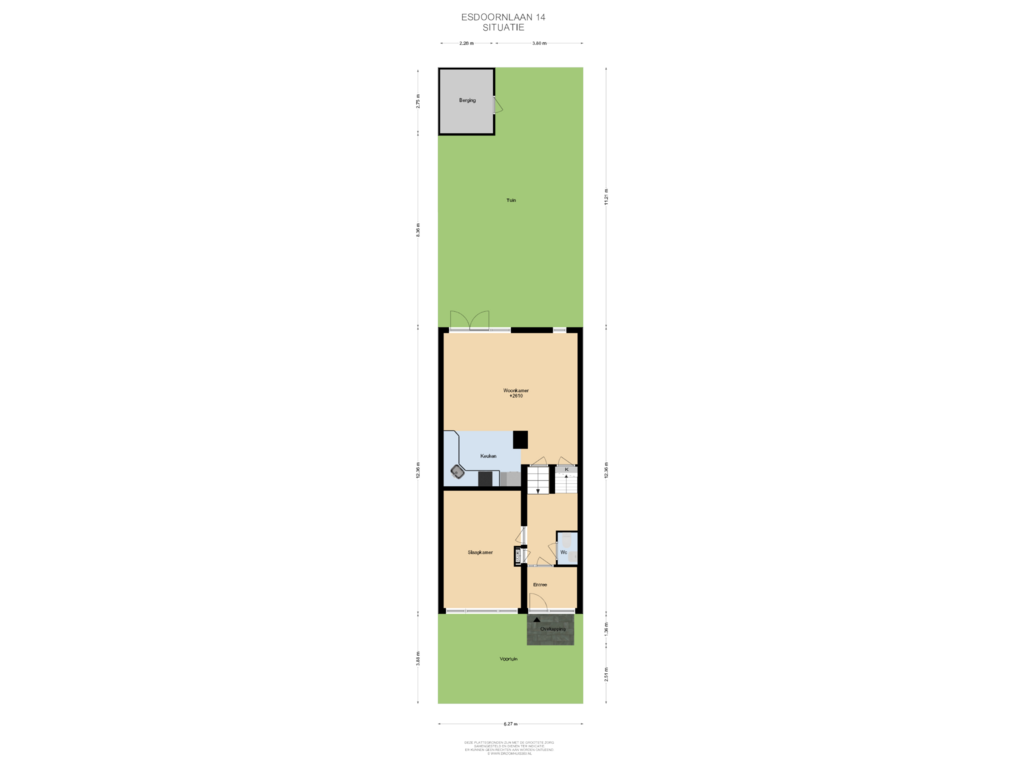 Bekijk plattegrond van Situatie van Esdoornlaan 14