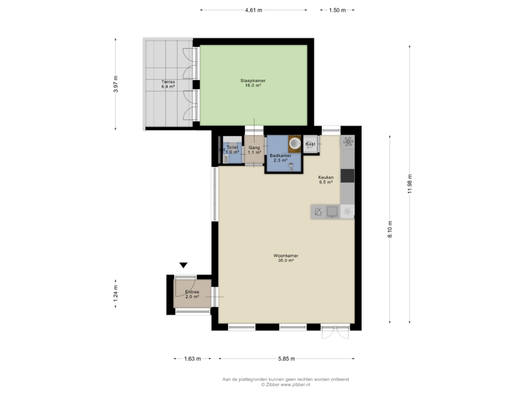 Bekijk plattegrond van Appartement van Strosteeg 2-A