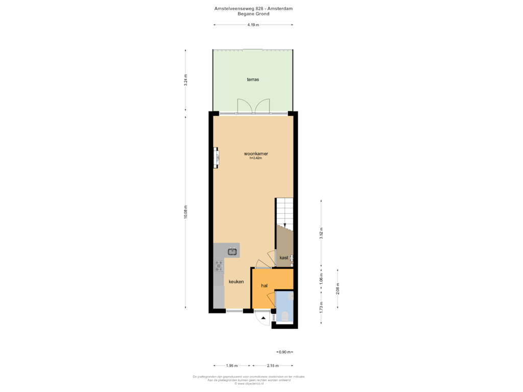 Bekijk plattegrond van BEGANE GROND van Amstelveenseweg 828