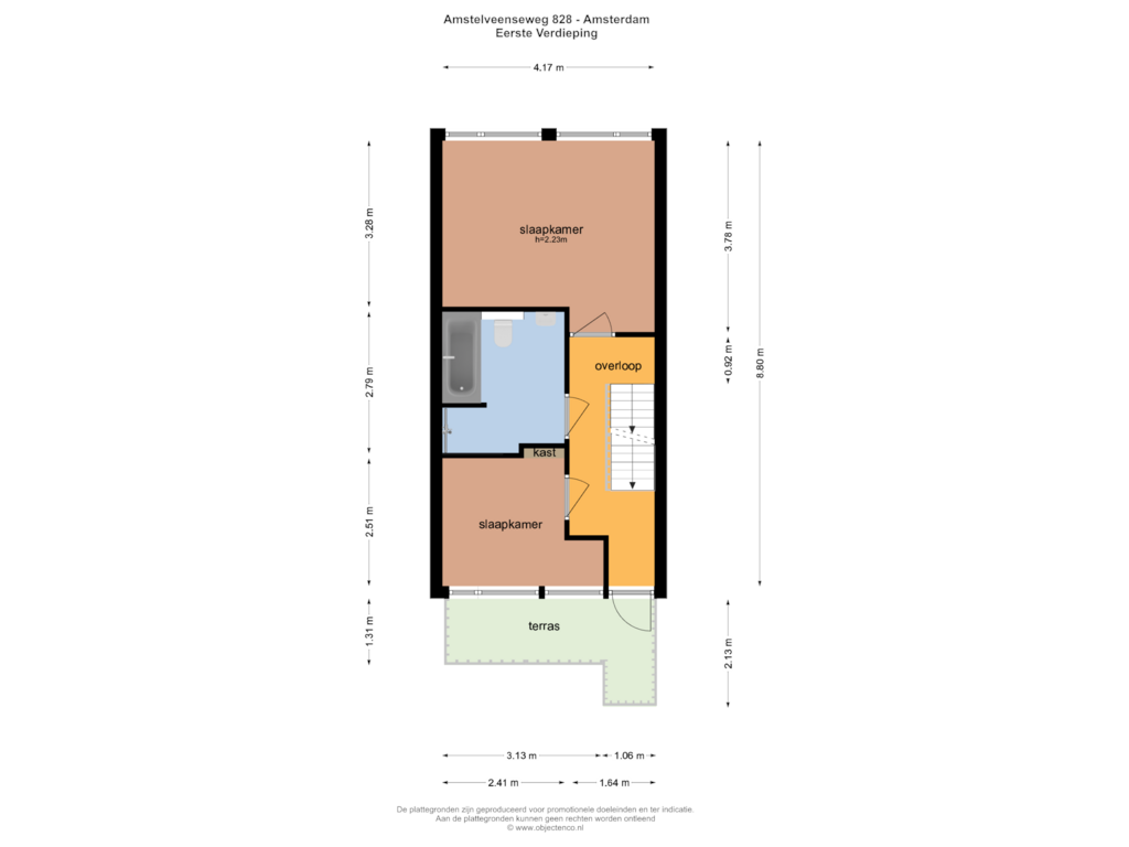 Bekijk plattegrond van Eerste Verdieping van Amstelveenseweg 828