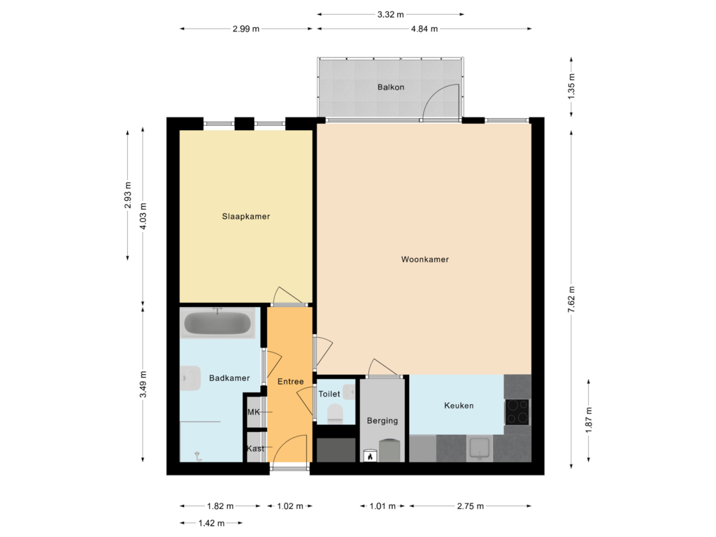 Bekijk plattegrond van Appartement van Schelphoek 168