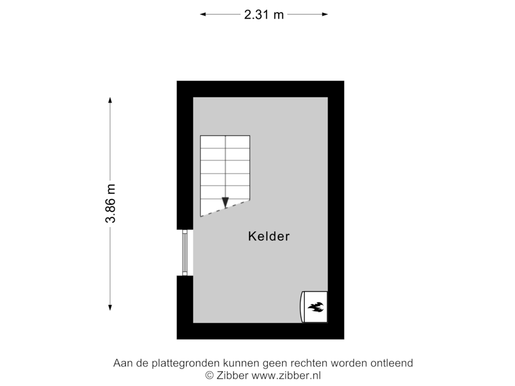 Bekijk plattegrond van Kelder van Koningin Wilhelminalaan 2