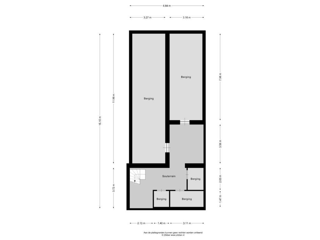 Bekijk plattegrond van Souterrain van Koningin Wilhelminalaan 2