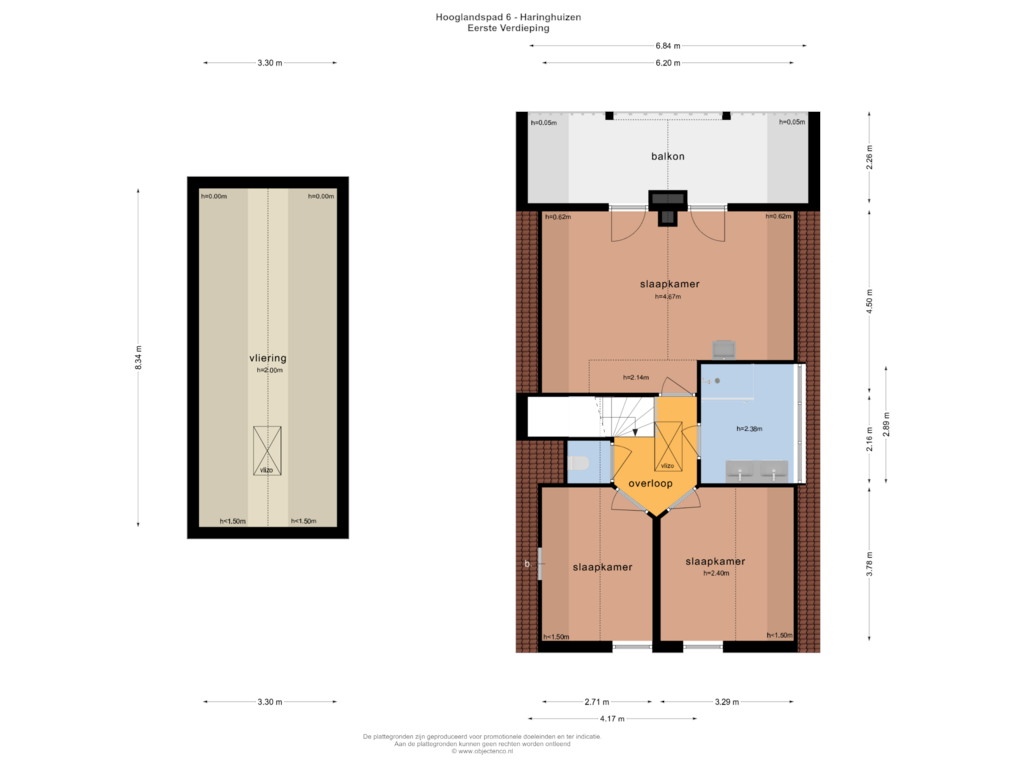 Bekijk plattegrond van Eerste Verdieping van Hooglandspad 6