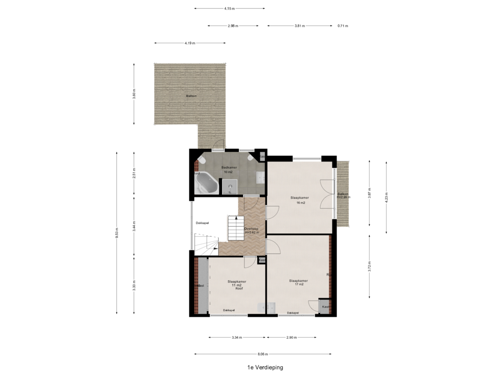 Bekijk plattegrond van 1e Verdieping van Vetkamp 27