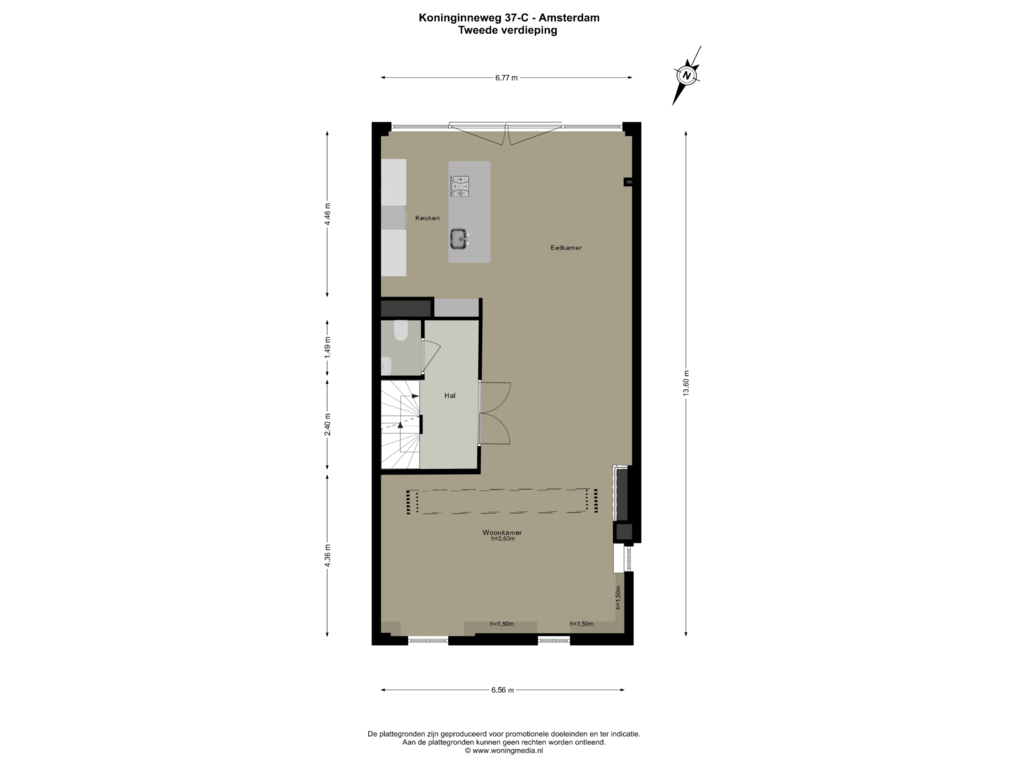 View floorplan of Tweede verdieping of Koninginneweg 37-C