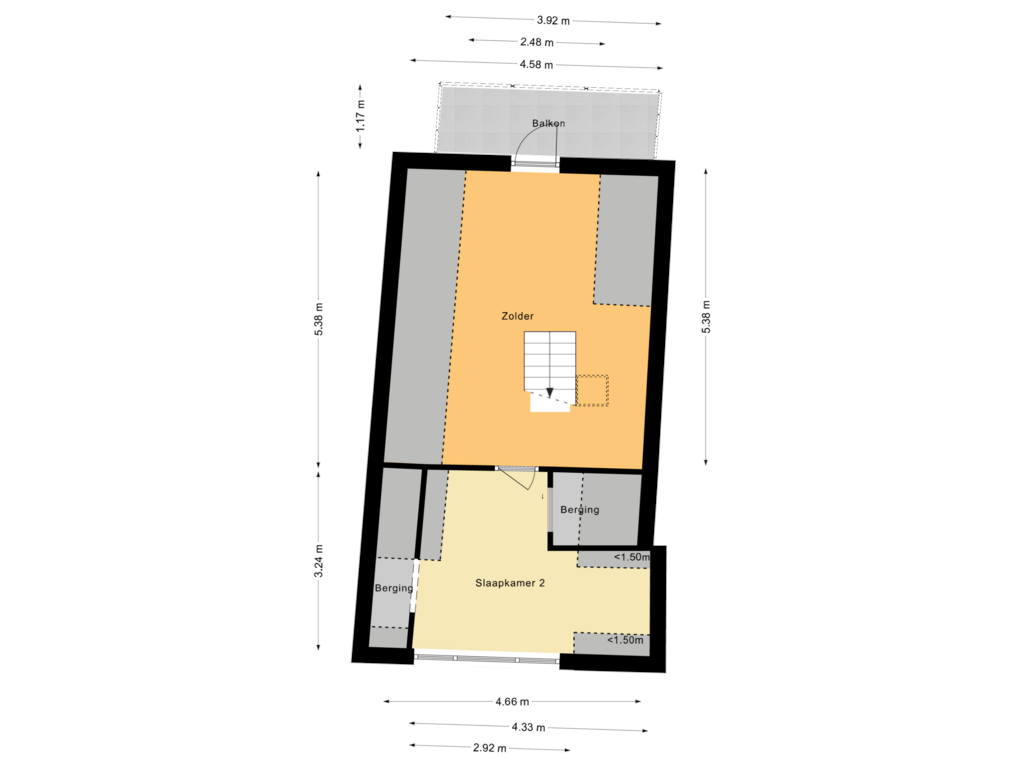 View floorplan of Tweede Verdieping of Bloemendalsestraat 25