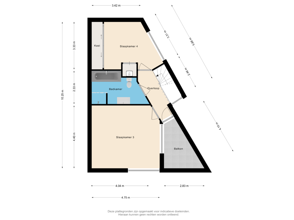 View floorplan of 2e Verdieping of De Boog 85