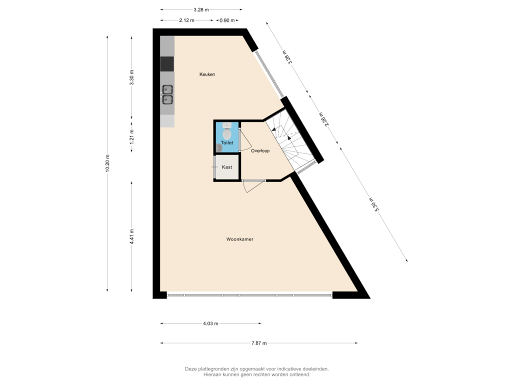 View floorplan of 1e Verdieping of De Boog 85