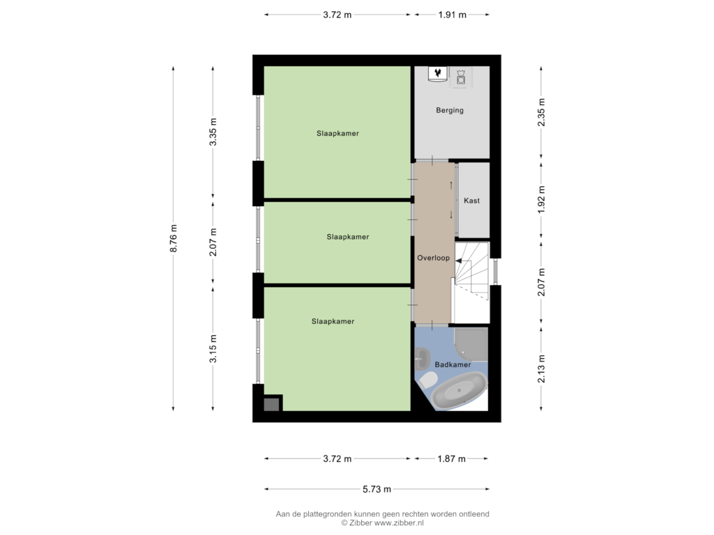 View floorplan of Eerste verdieping of Fonteinkruidlaan 14