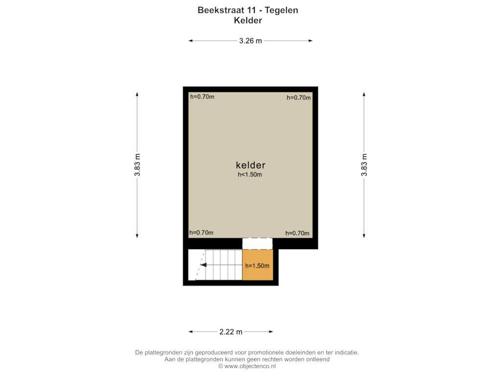 View floorplan of Kelder of Beekstraat 11