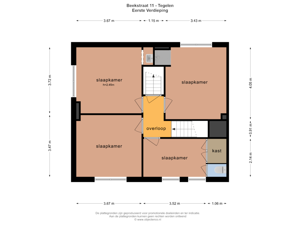 View floorplan of Eerste Verdieping of Beekstraat 11