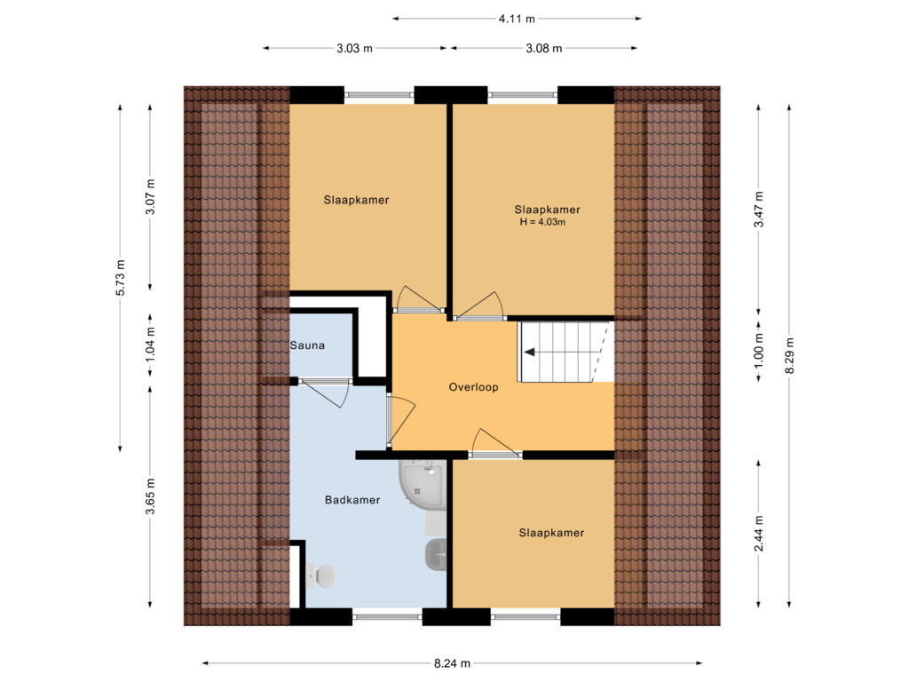 View floorplan of Eerste verdieping of Buinerweg 8-243