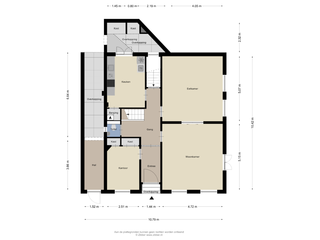 Bekijk plattegrond van Begane grond van Singel 1