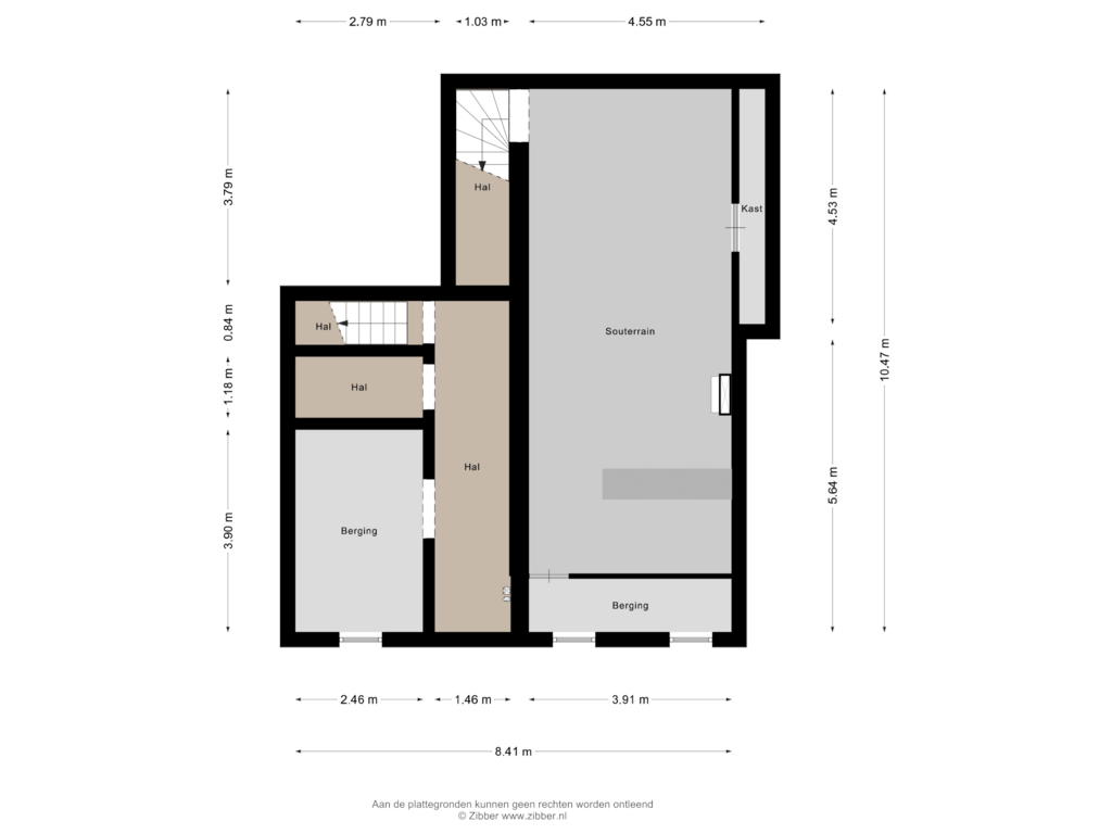 Bekijk plattegrond van Souterrain van Singel 1