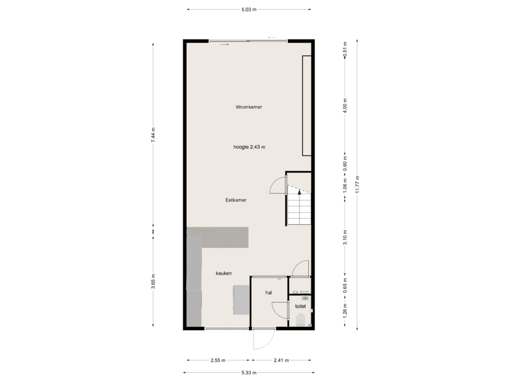 View floorplan of begane grond of Nootdorpse Landingslaan 130