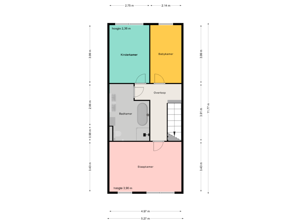 View floorplan of eerste verdieping of Nootdorpse Landingslaan 130