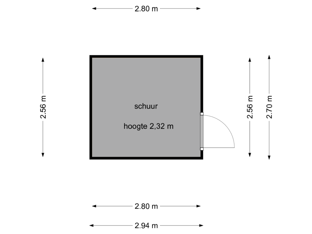 View floorplan of schuur of Nootdorpse Landingslaan 130