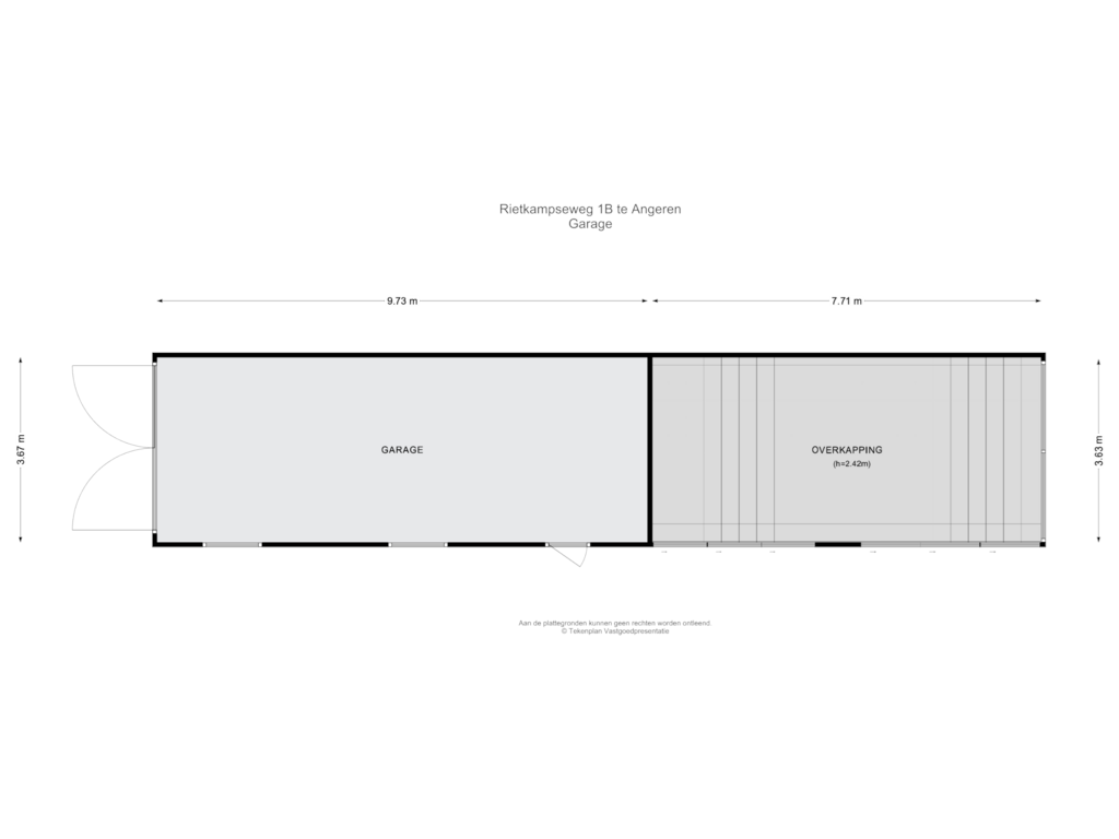 Bekijk plattegrond van Garage van Rietkampseweg 1-B