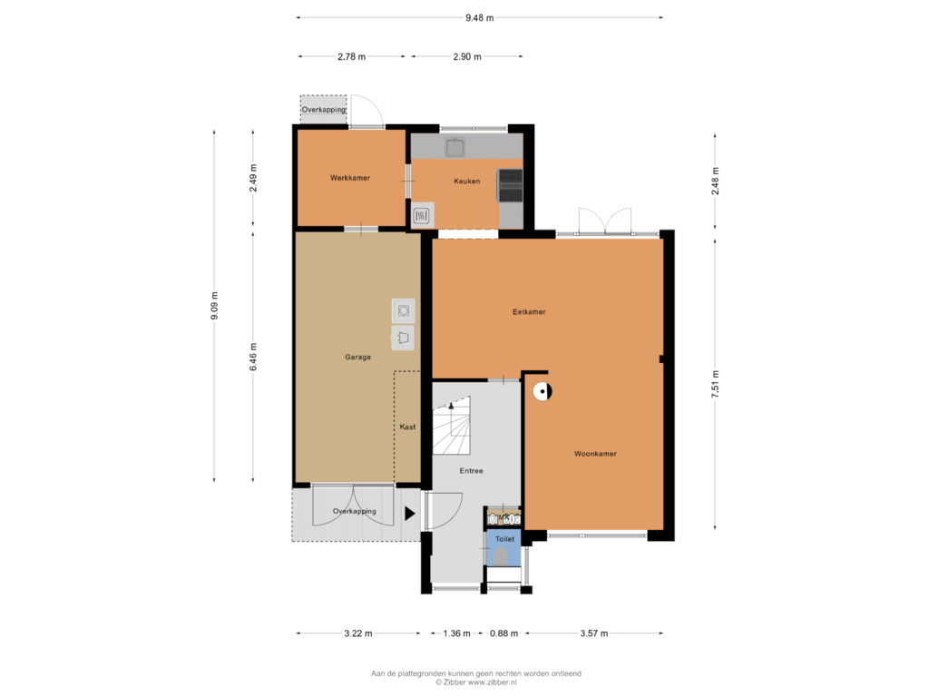 View floorplan of Begane Grond of Langenakker 43