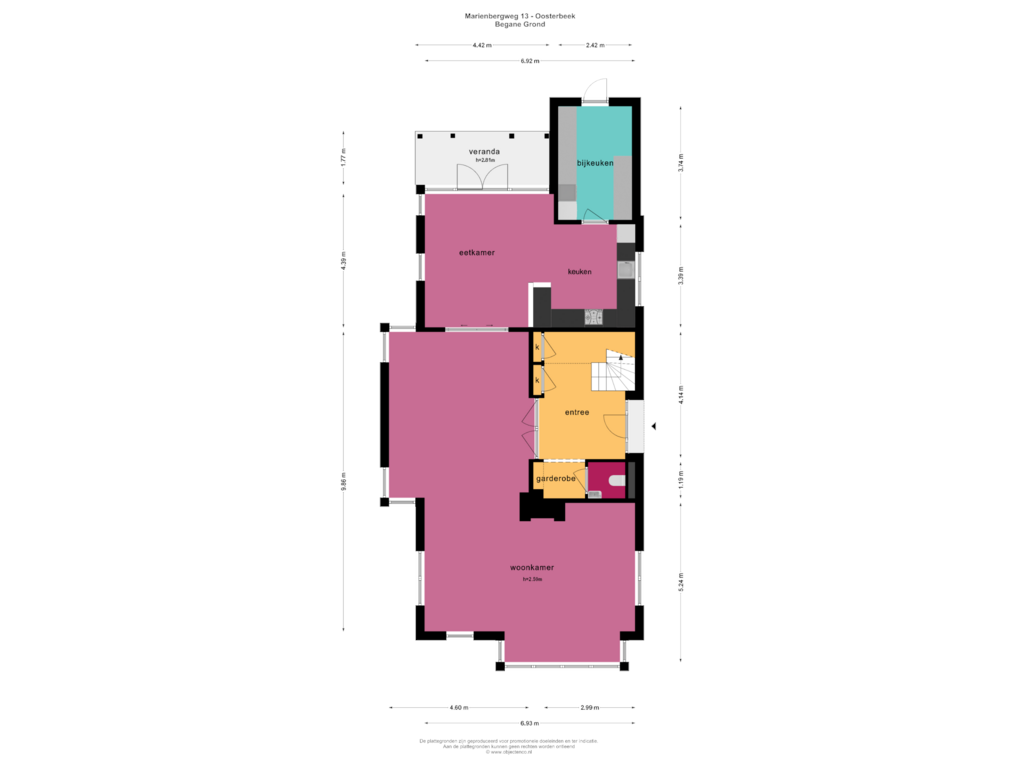 Bekijk plattegrond van BEGANE GROND van Mariënbergweg 13