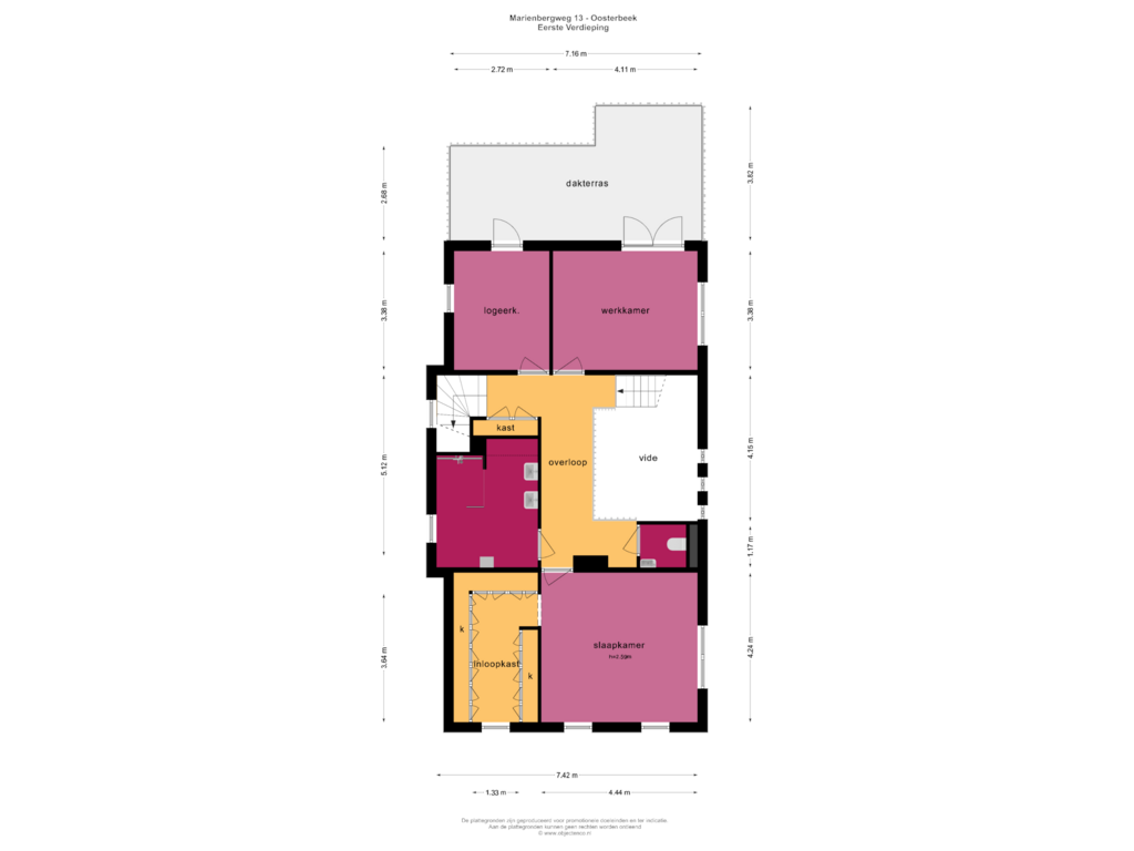 Bekijk plattegrond van EERSTE VERDIEPING van Mariënbergweg 13