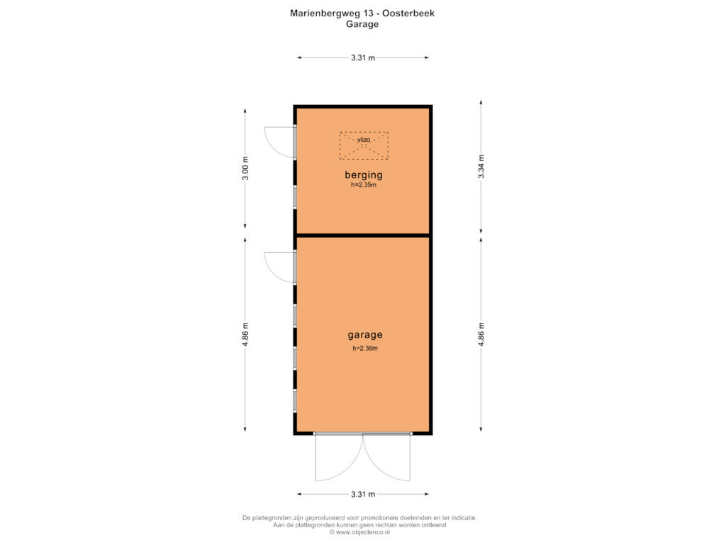 Bekijk plattegrond van GARAGE van Mariënbergweg 13