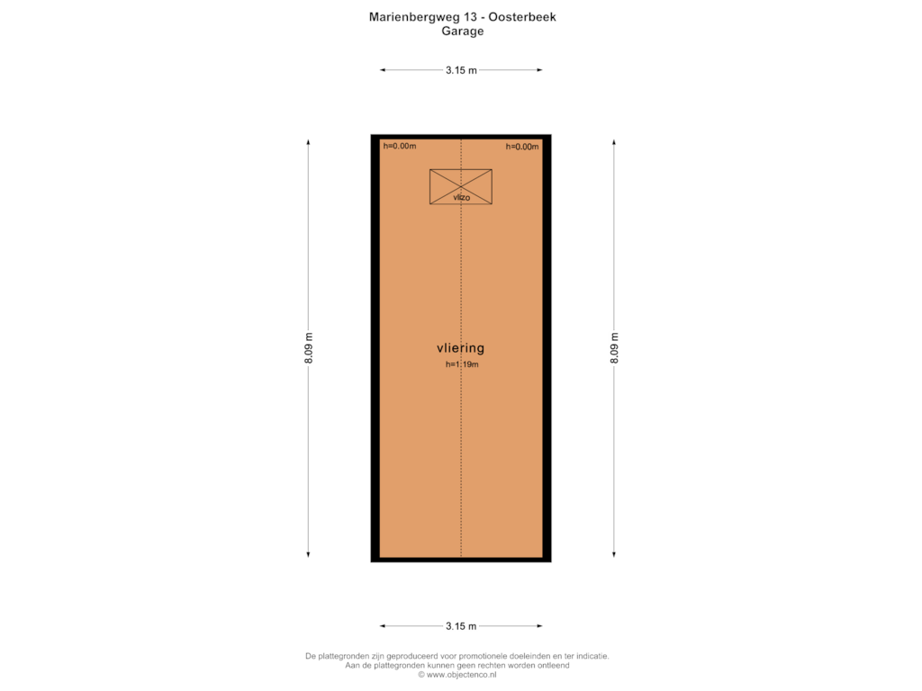 Bekijk plattegrond van GARAGE EV van Mariënbergweg 13