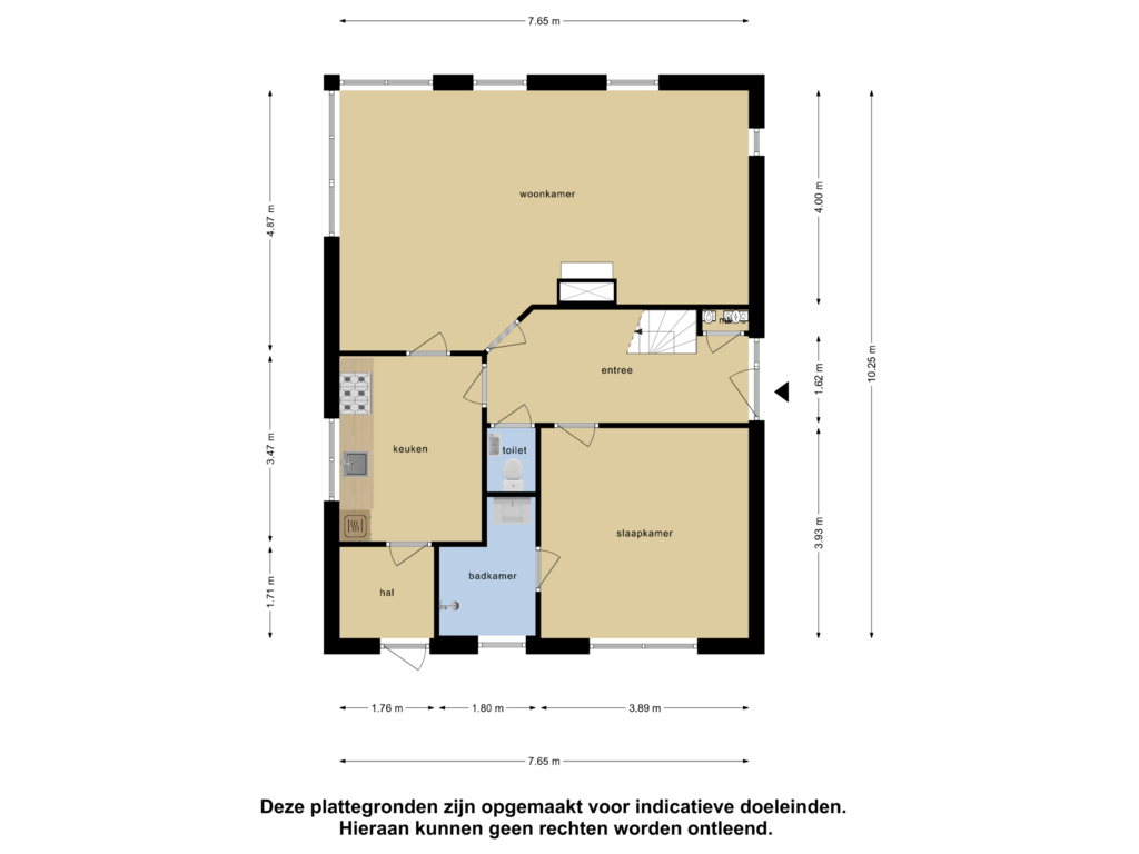 Bekijk plattegrond van Begane Grond van van Oldebarneveldweg 37