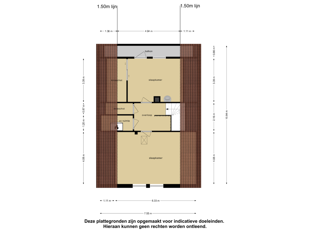 Bekijk plattegrond van Eerste Verdieping van van Oldebarneveldweg 37