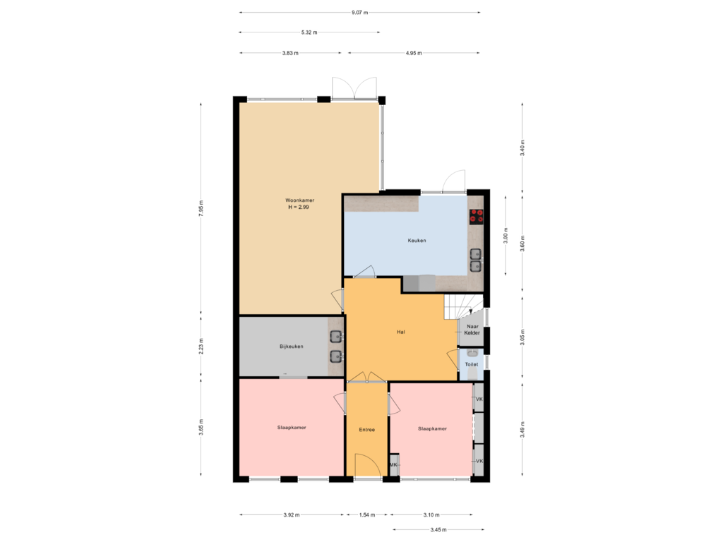 Bekijk plattegrond van begane grond van Hoflaan 37