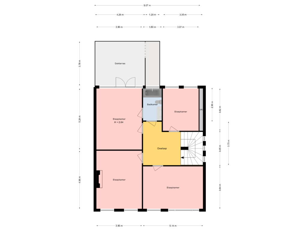 Bekijk plattegrond van eerste etage van Hoflaan 37