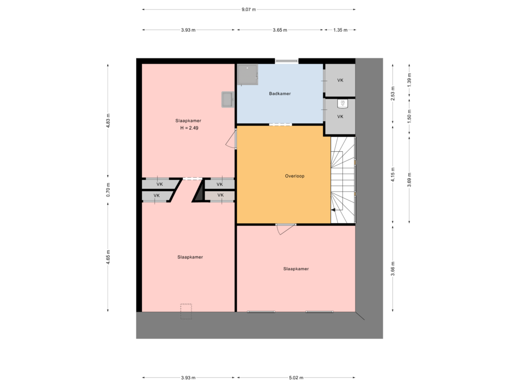 Bekijk plattegrond van tweede etage van Hoflaan 37