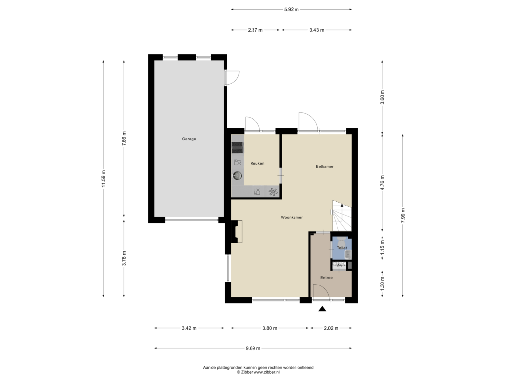 Bekijk plattegrond van Begane Grond van Van Helsdingenlaan 12