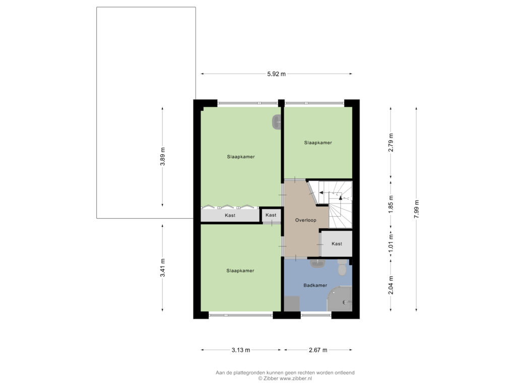 Bekijk plattegrond van Eerste Verdieping van Van Helsdingenlaan 12