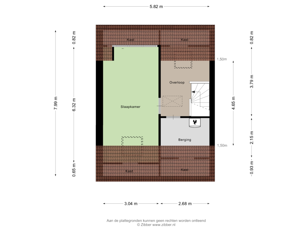 Bekijk plattegrond van Tweede Verdieping van Van Helsdingenlaan 12