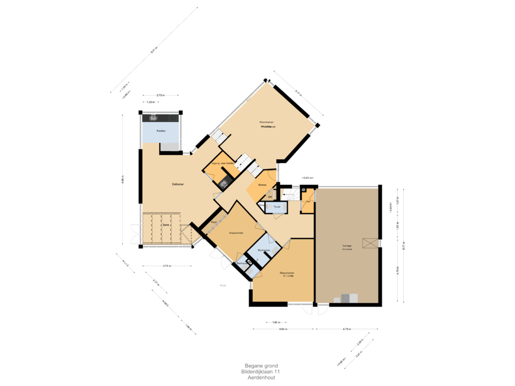 Bekijk plattegrond van Begane grond van Bilderdijklaan 11