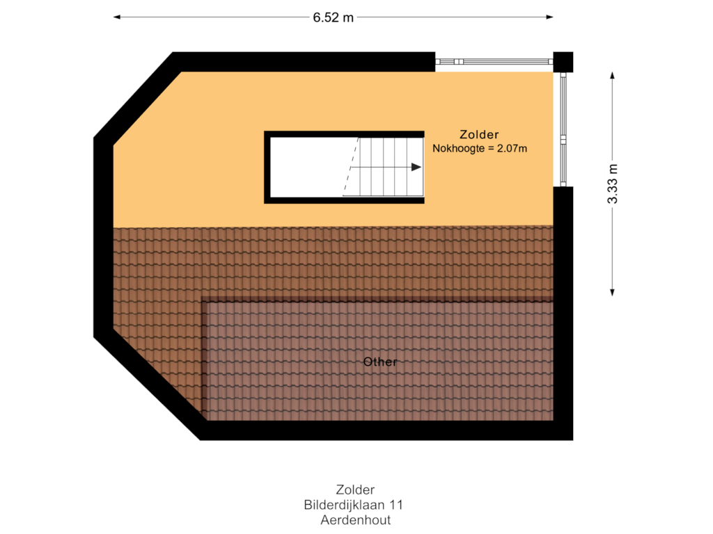 Bekijk plattegrond van Zolder van Bilderdijklaan 11