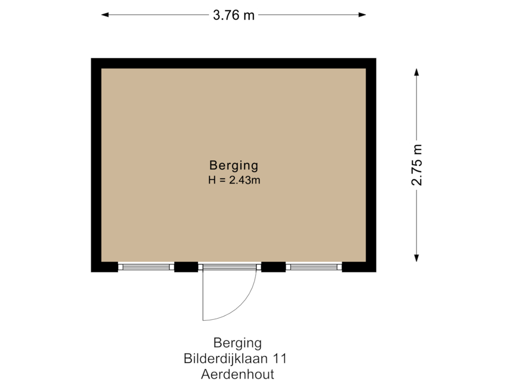 Bekijk plattegrond van Berging van Bilderdijklaan 11