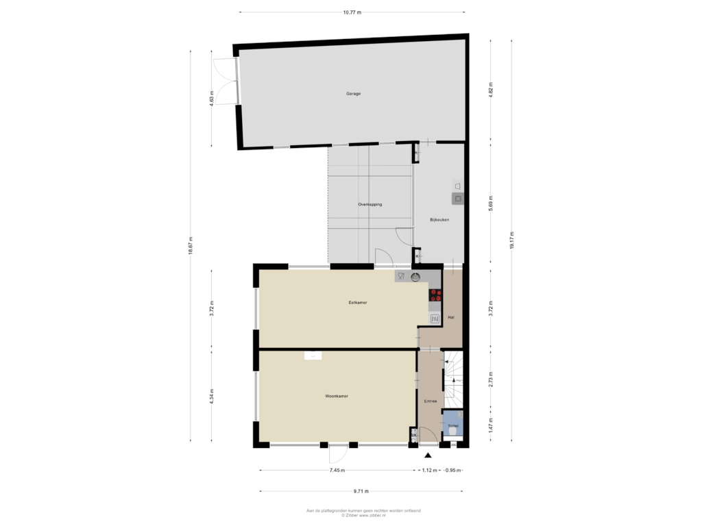 Bekijk plattegrond van Begane Grond van Brink 21