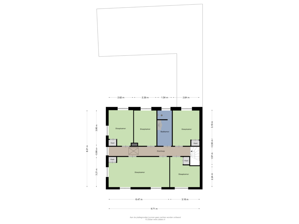 Bekijk plattegrond van Eerste Verdieping van Brink 21