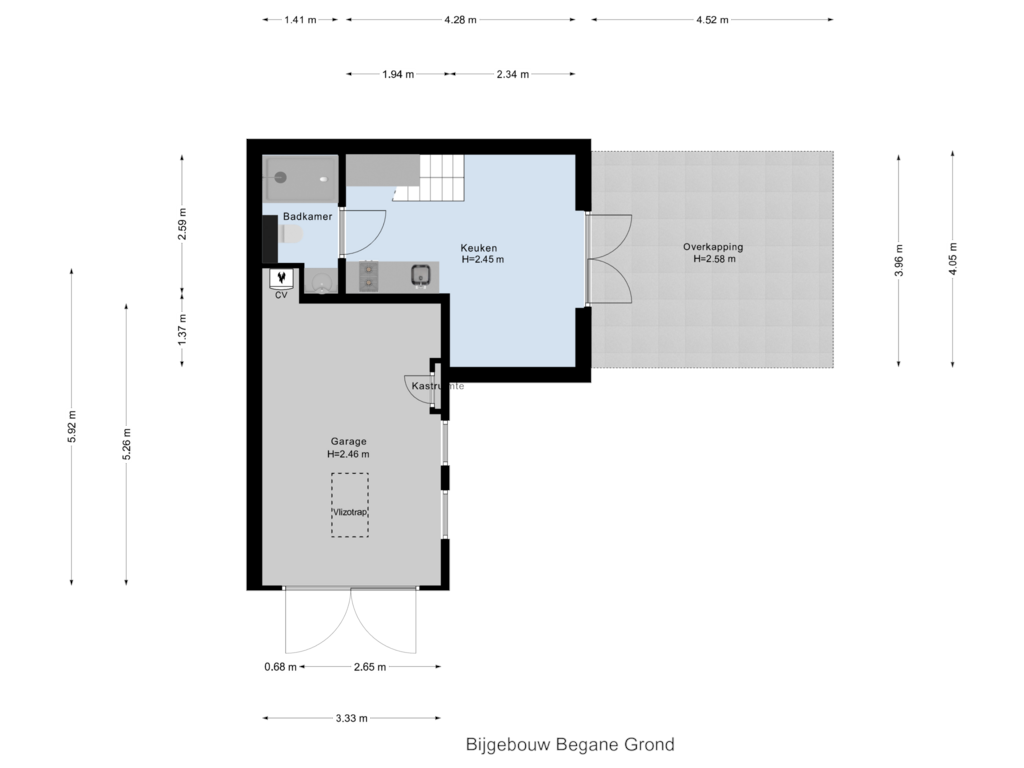 Bekijk plattegrond van Bijgebouw Begane Grond van Heereweg 86