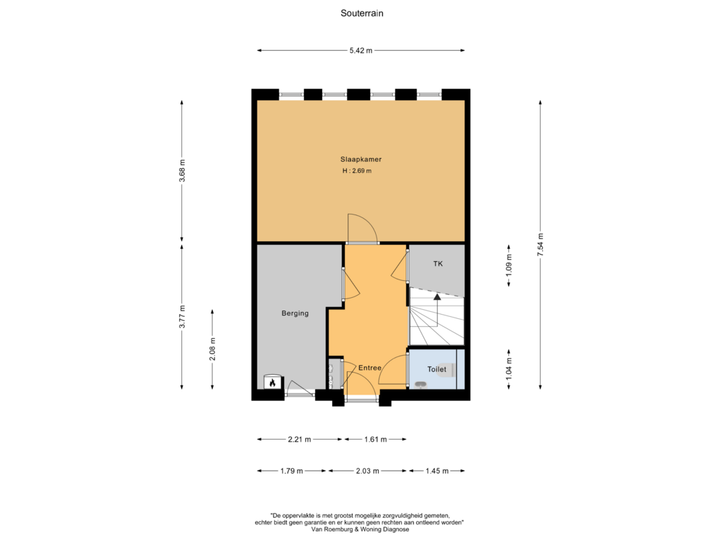 View floorplan of Souterrain of Stettineiland 40