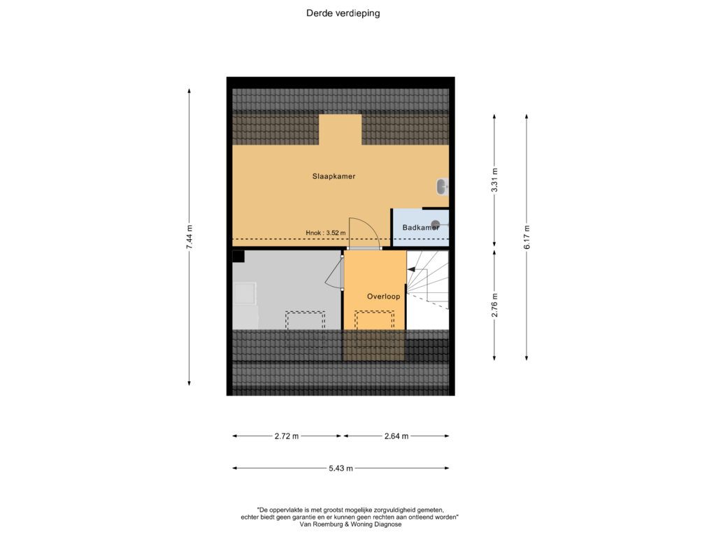 View floorplan of Derde verdieping of Stettineiland 40