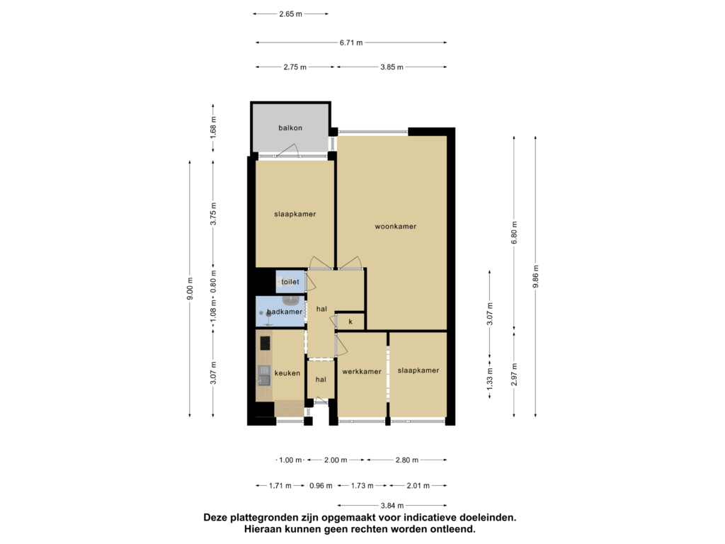 Bekijk plattegrond van Appartement van Kortgenestraat 73