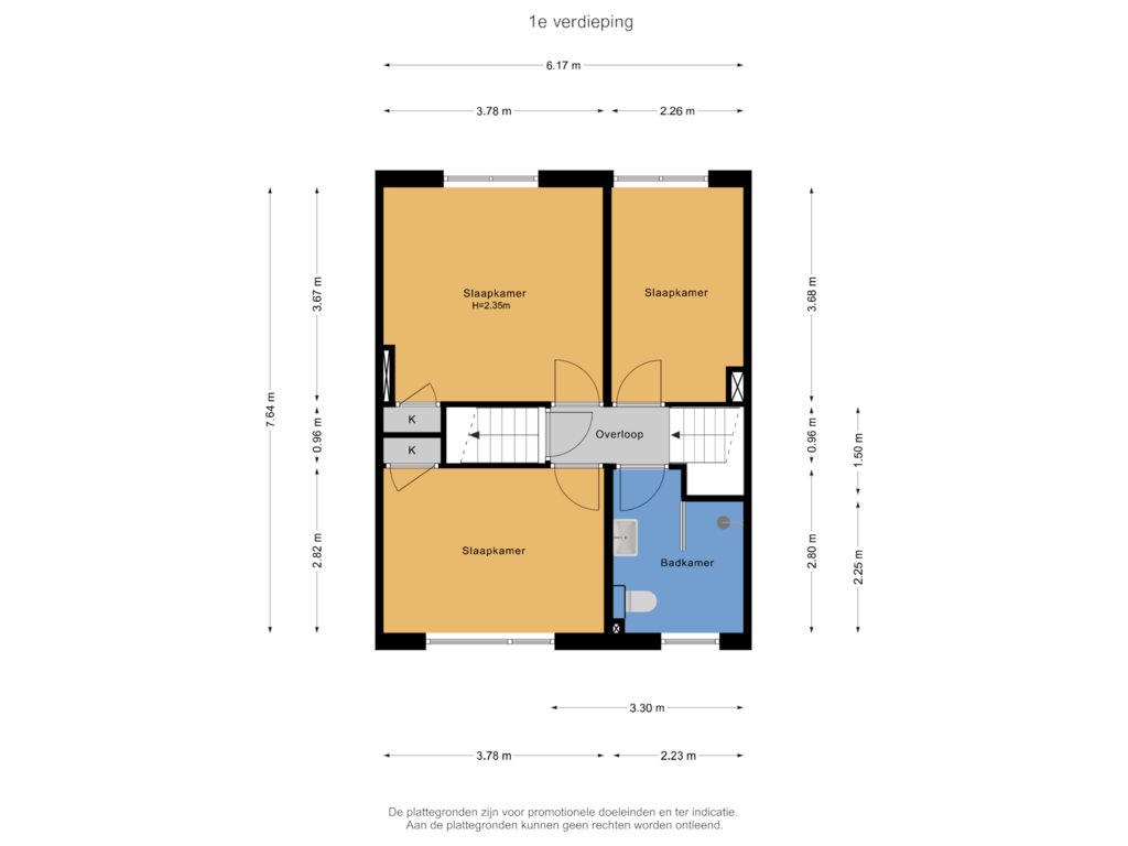 Bekijk plattegrond van 1e verdieping van Pr.Margrietstraat 29