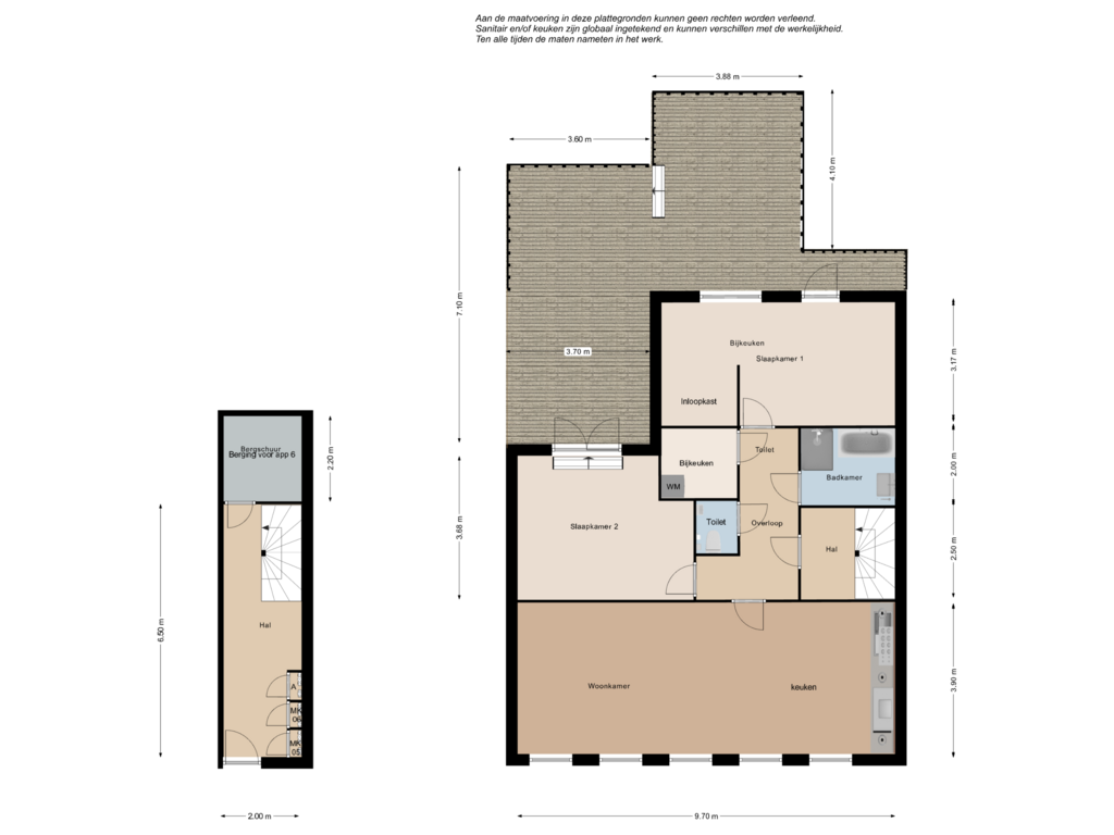 View floorplan of 1e verdieping of Voorstraat 5-A