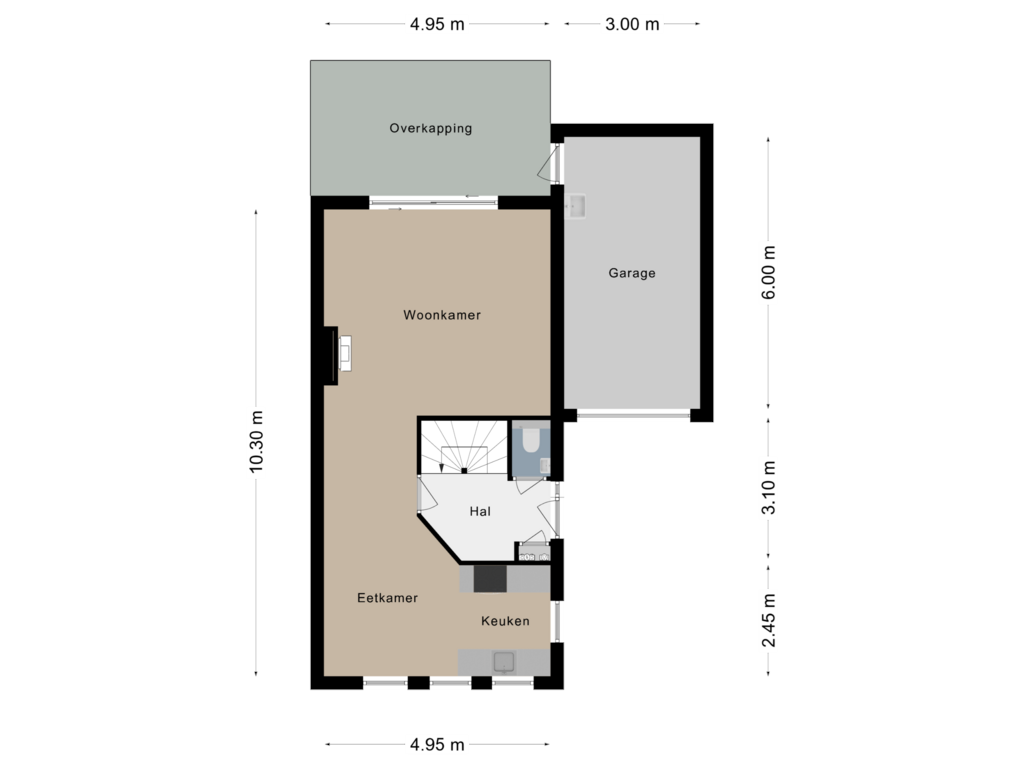 Bekijk plattegrond van Begane grond van Grasweide 10